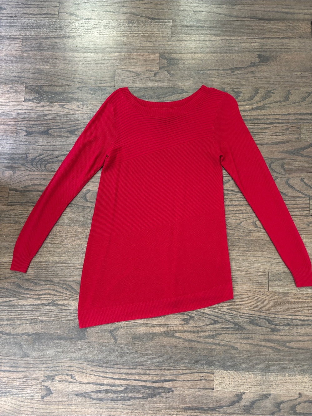 Apt. 9 Red Long Sleeve Ribbed Knit Top